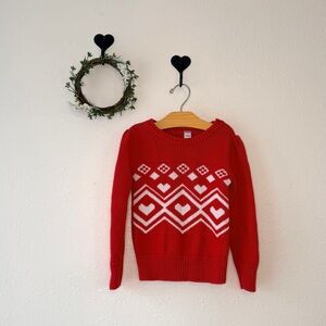 Old Navy Girls Red Heart Sweater | Size 4T | Valentine’s Day